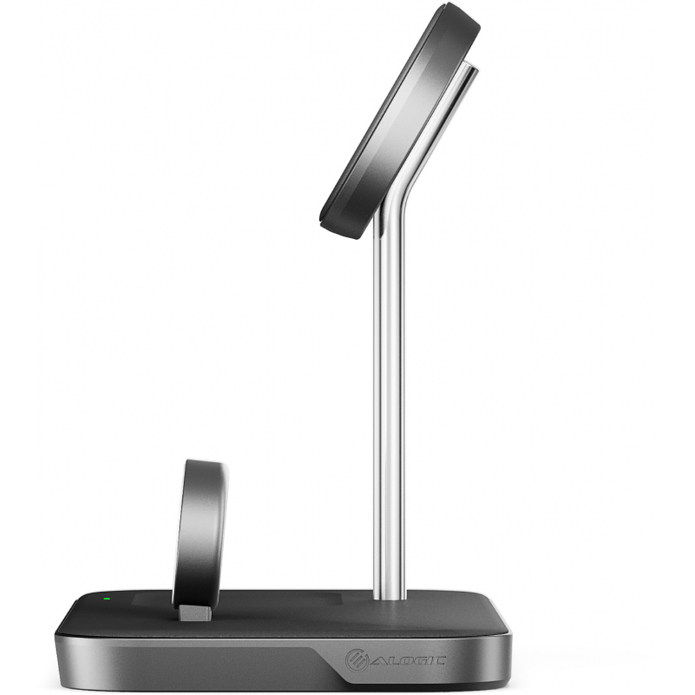 Беспроводное зарядное устройство Alogic MagSpeed 3 в 1, с поддержкой MagSafe, 15ВТ. Цвет черный.